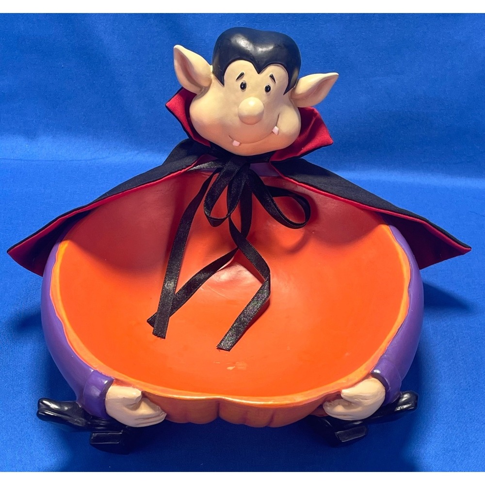 Dept 56 Halloween Count Dracula Vampire Candy's Serving Bowl Vintage